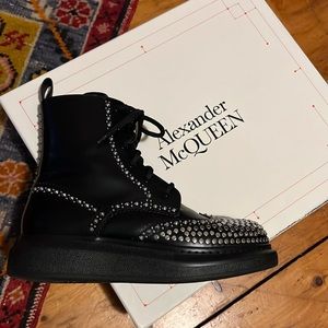 Alexander McQueen Studded Combat Boots